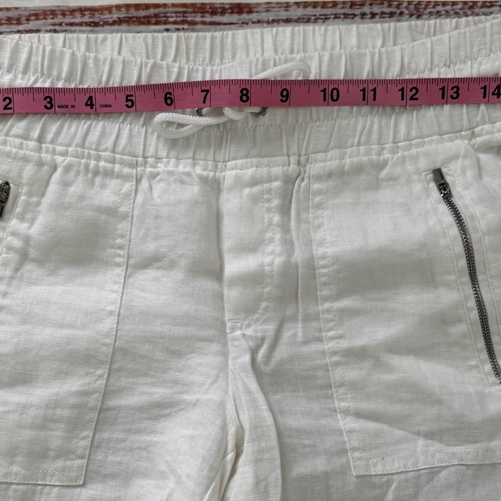Athleta Cabo Linen Wide Leg Pant White size 2 - Picture 4 of 8